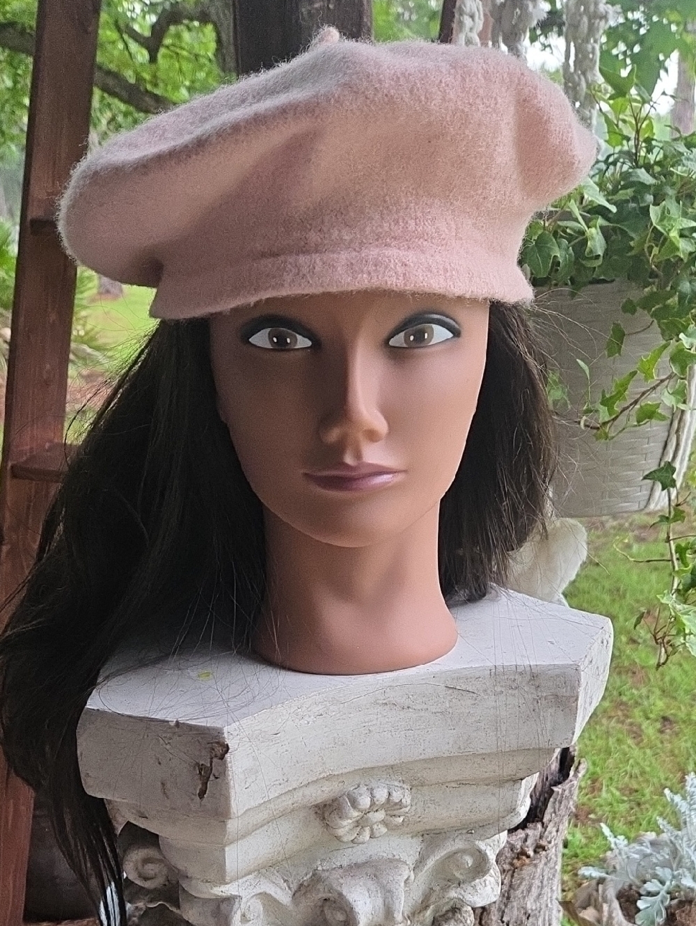 Blush Pink Wool Blend Beret